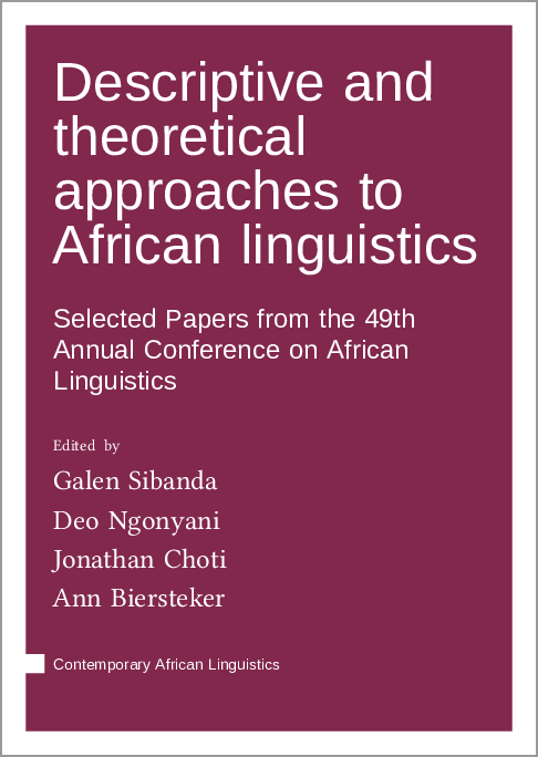 Cover image of  " Descriptive and theoretical approaches to African linguistics"